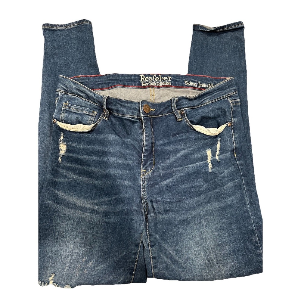 Resfeber New York Collection Women's Skinny‎ Jeans Size 14 Distressed